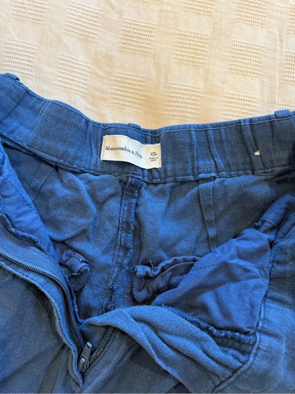Abercrombie & Fitch Navy Blue Linen Casual Pants - XS - Picture 3 of 4